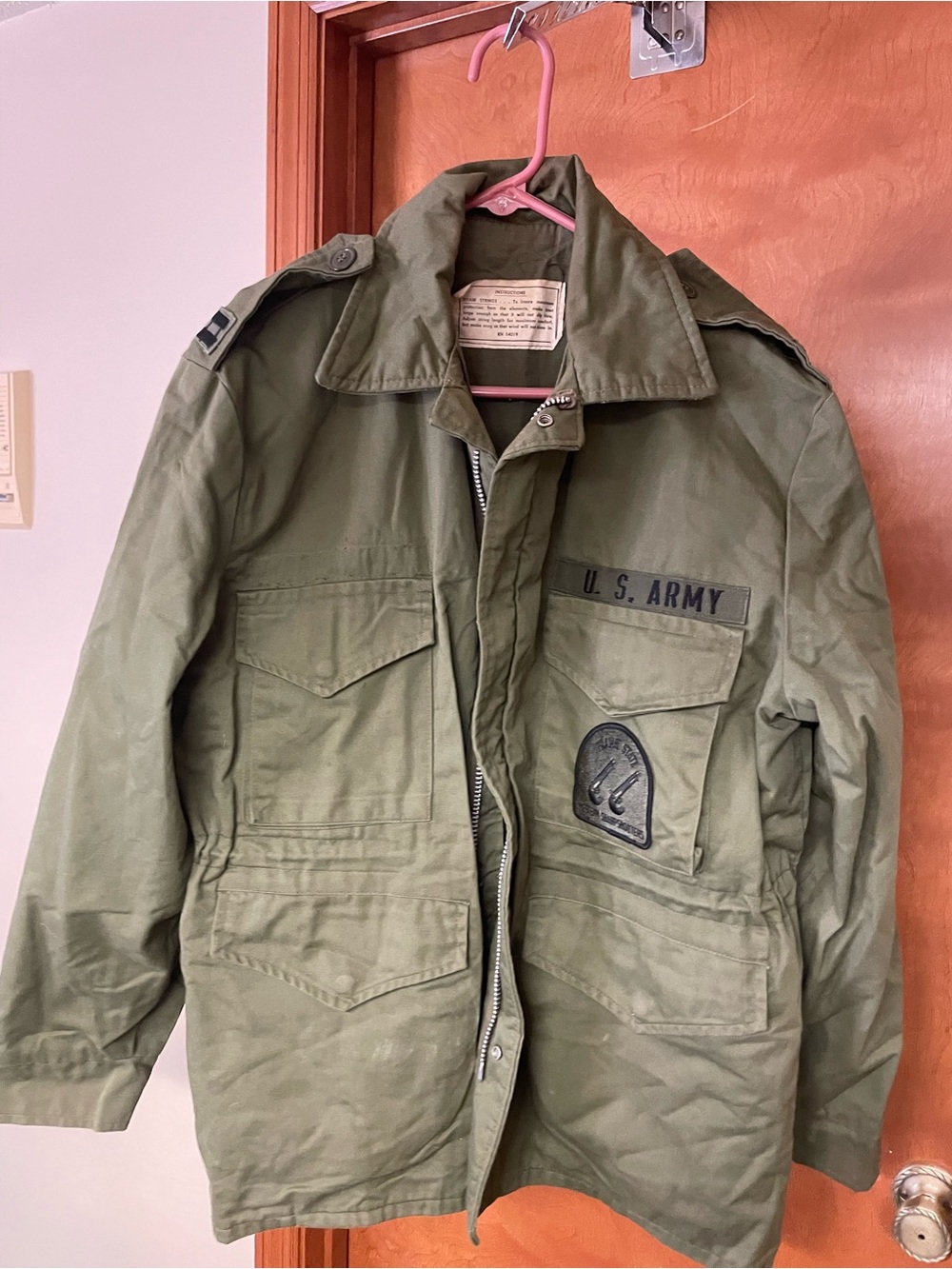 U.S. Army Olive Drab Military Field Jacket with Patch